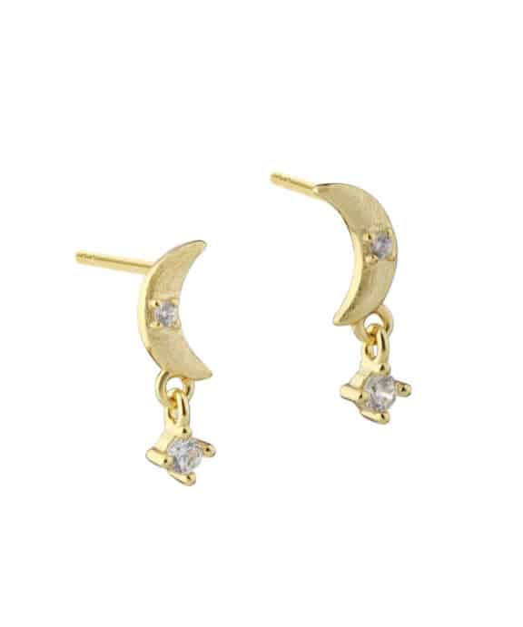 AQUA DULCE DREAMLIT MOONCHARM ØRERINGE FORGYLDT - 7191