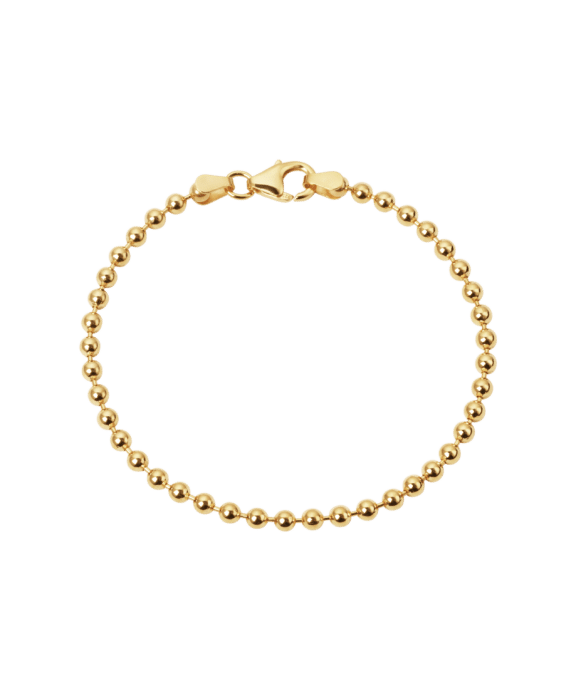 CAMILLE BRINCH LARGE SHINY DOTS ARMBÅND I FORGYLDT SØLV 19 CM - LSDB-FG-19