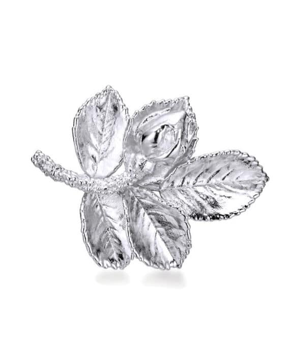 FLORA DANICA ROSENBLAD BROCHE I SØLV - ROS-BRO-S