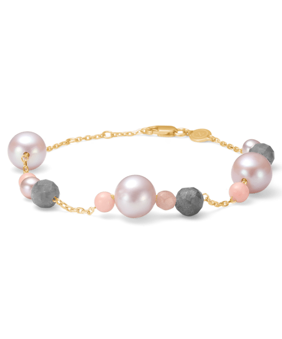 MADS Z SUMMER TREASURE ARMBÅND I 14 KARAT GULD MED STEN OG PERLER - 1556009