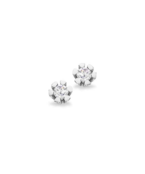 SCROUPLES VIDA ØRESTIK I 8 KARAT HVIDGULD MED BRILLANT 0,06 CARAT - 1814,06