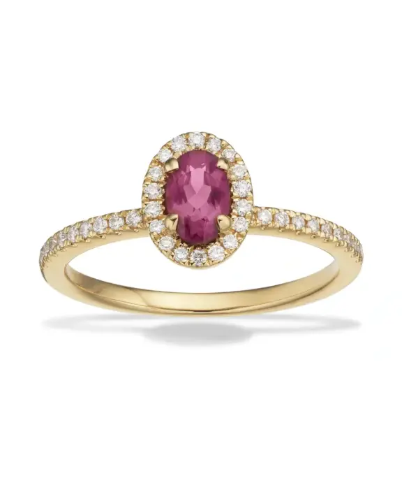 SCROUPLES DIANA RING 14 KT TURMALIN MED 0,17 BRILLANT - 715845