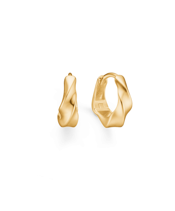 STUDIO Z TWIST ØRERINGE I FORGYLDT SØLV 12 MM - 7210348