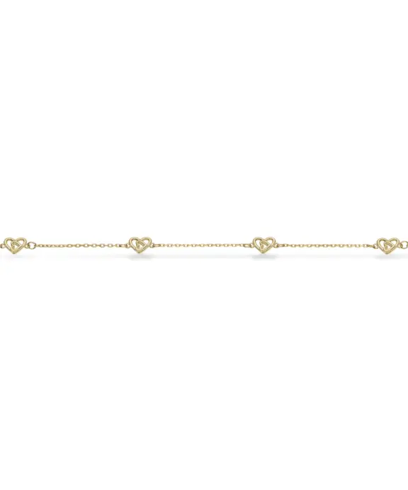 SCROUPLES ARMBÅND MED HJERTER 8 KT 17+2 CM - 34403A,M