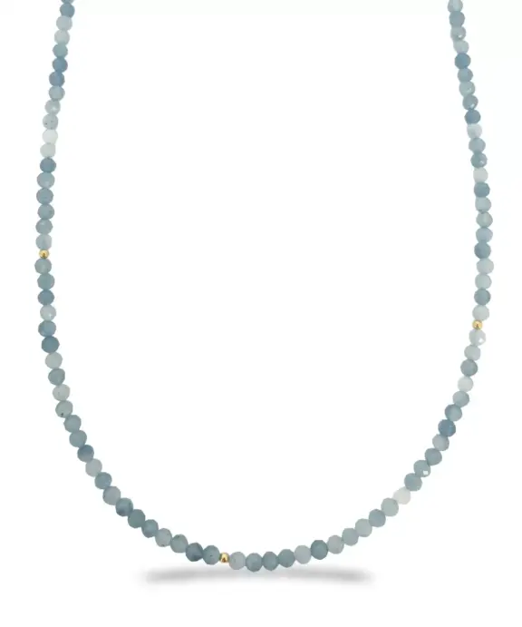 SCROUPLES HALSKÆDE MED AQUAMARINE FORGYLDT 42+5 CM - 301482H,M