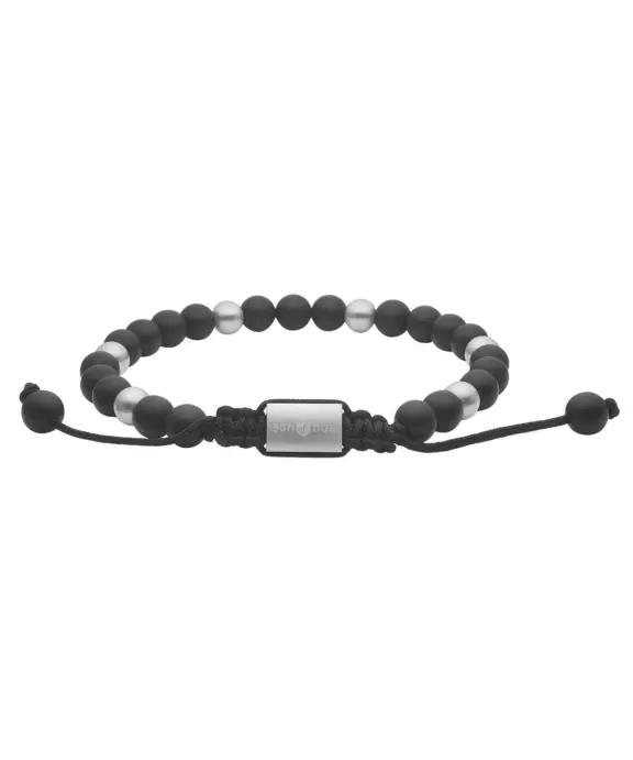 SON OF NOA ARMBÅND SORT AGAT OG STÅL - 80890572700