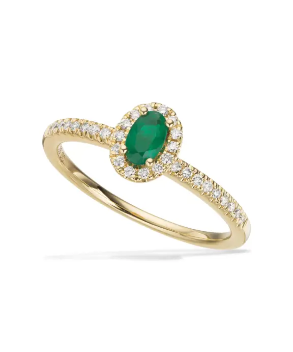 SCROUPLES DIANA RING 14 KT SMARAGD MED BRILLANT - 714455